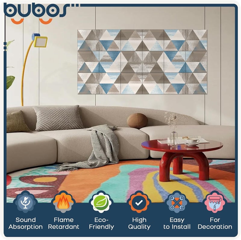 B Bubos 18 Pack Art Acoustic Panels Soundproof Wall Panel,11.8X11.8 Inches Sound Absorbing Panel,Self-Adhesive Decorative Acoustical Wall Panels, Acoustic Treatment for Home Office（Infinite Loop） - Image 3